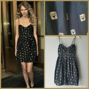 French Connection black owl dress